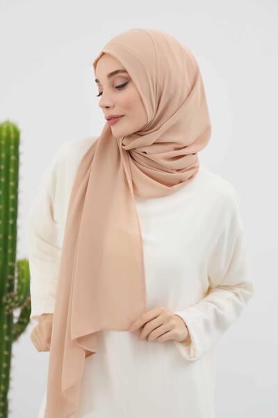 Aisha's Design Πρακτικό σάλι από σιφόν κλασικού σχεδιασμού, PS-11, καφέ γαλακτώδες