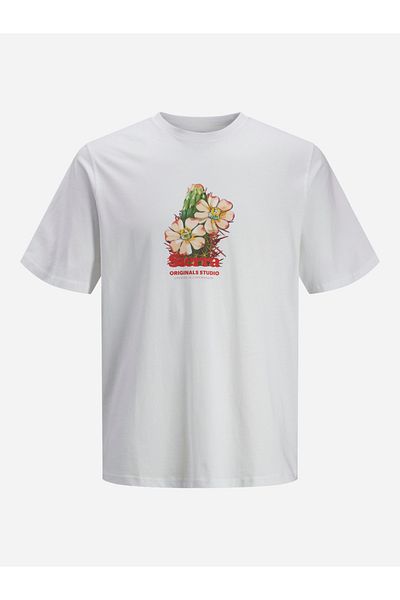 Jack & Jones Flower Print Crew Neck T-Shirt