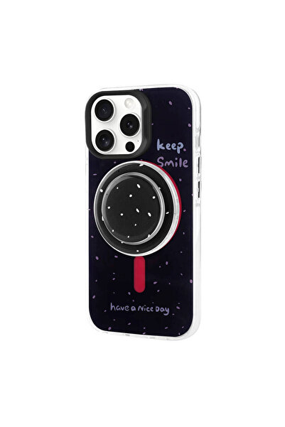 iPhone 15 Pro Max Kılıf M-safe Şarj Özellikli Tak-Çıkar Pop Soketli Tiktok Kapak