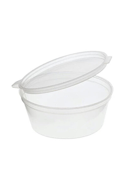 SPELT 60cc Sert Plastik Mini Kavanoz Eşya Kabı Kapaklı Küçük Ürün Kutusu Sos Kabı 50'li