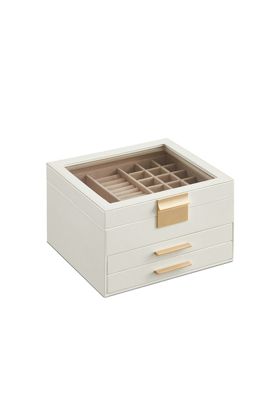 SONGMICS Cam Kapaklı Mücevher Kutusu,JBC239WT