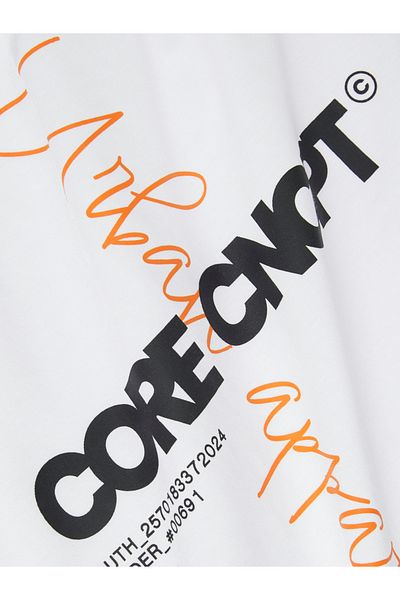 Jack & Jones Printed Crew Neck T-Shirt with Dropped Shoulder