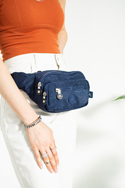 RKY SERENITY Clinker Fabric 6-Compartment Adjustable Strap Functional Bag Suitable for Use on Waist and Cross Shoulder