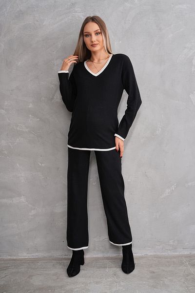 Miss Dünya Lissa V-Neck Fitted Soft Fabric Maternity and Maternity Top and Bottom Set