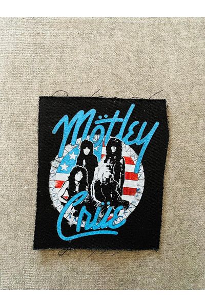 icase Patch Motley Crue rezistent la apă imprimat digital - poate fi cusut (10x12cm)