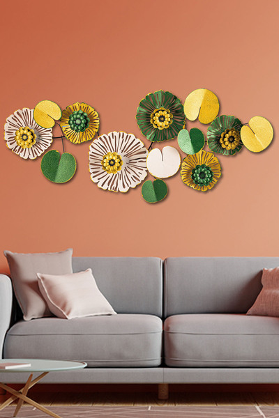 ENZODEKOR Dekorenzo Daisy Metal Duvar Tablosu, Ev Ofis Duvar Panosu