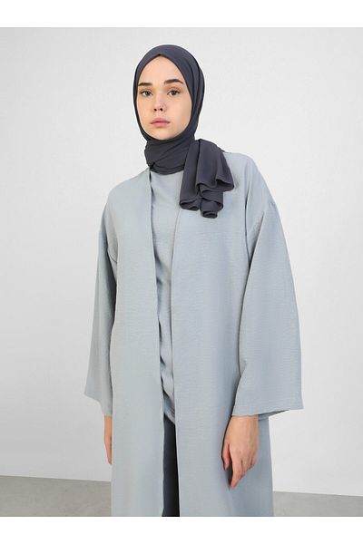 Refka Gray Blouse, Tunic and Ferace Set - Refka