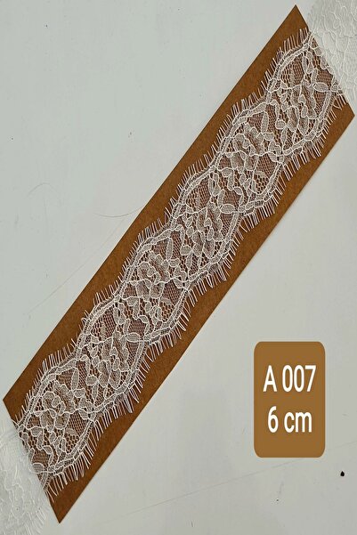 KARAASLAN Beyaz Sakallı Kirpikli Dantel 6 Cm (3 MT)