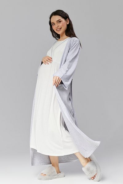 don point Double Breasted Maternity Nightgown Set with Hidden Breastfeeding Features