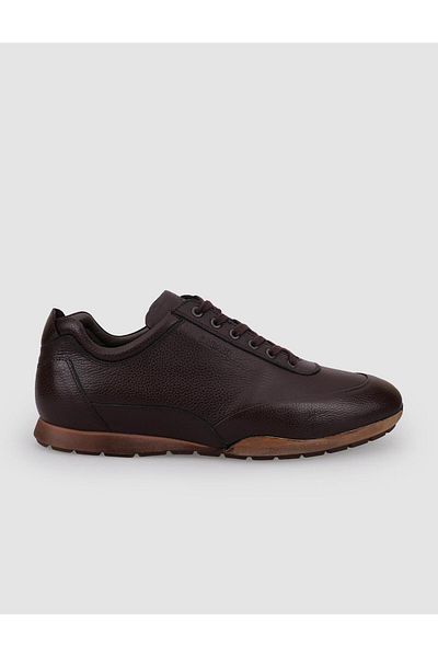 Cabani 100% Genuine Leather Brown Lace-Up Men's Casual Shoes