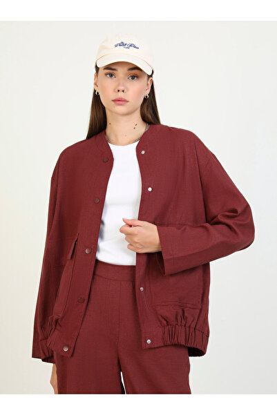 Benin Benin Brown Linen Bomber Jacket