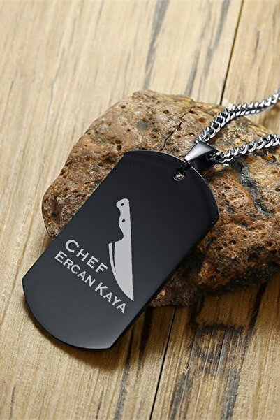 İŞTE BU Kişiye Özel İsimli Paslanmaz Çelik Kolye Künye Plaka Chef Gastronomi ...