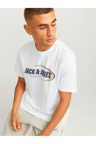 Jack & Jones Logo Print Crew Neck T-Shirt