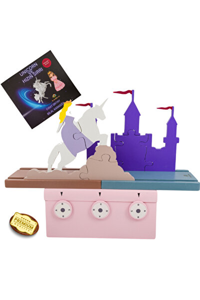 OKKA AHŞAP TASARIM READING KID- Unicorn Eğitici Ahşap Oyuncak (PUZZLE), Şifre...