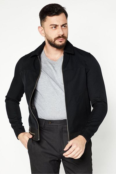 The Kooples Men Long Sleeve Textured Full Zipper Motorcycle Jackets, Black