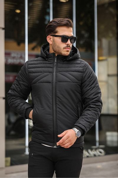 KOCCI Winter Water and Cold Proof with Fur Inside Detachable Hooded Winter Men's Coat