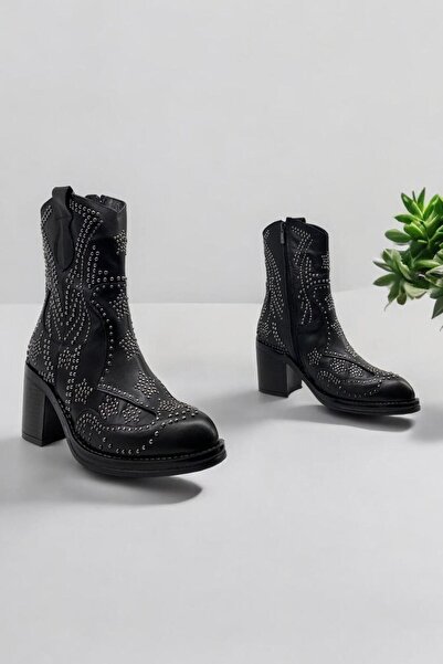 ALBİNİ Albini 25104752K Siyah Hakiki Deri Kadın Casual Günlük Bot