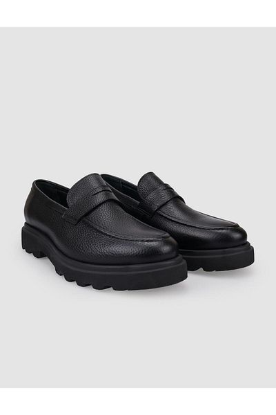 Cabani 100% Genuine Leather Black Men's Casual Shoes