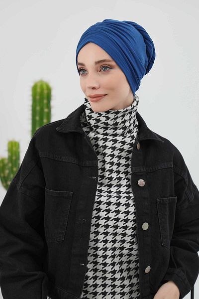 Aisha's Design عمامة بونيه شتوية مع وشاح - b-81rb