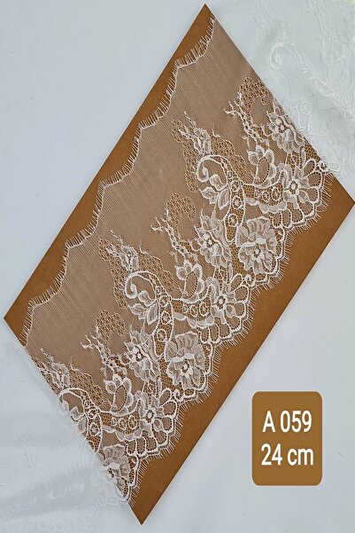 KARAASLAN Beyaz Sakallı Kirpikli Dantel 24 Cm (3 MT)