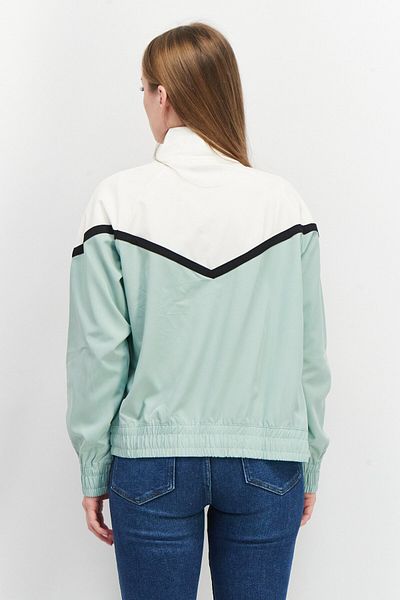 Steve Madden Women High Neck Colorblock Windbreaker Jacket, Mint