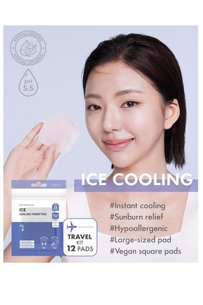 Dermal Moisturizing Ice Cooling Toner Pad for All Skin Types 12 Pieces