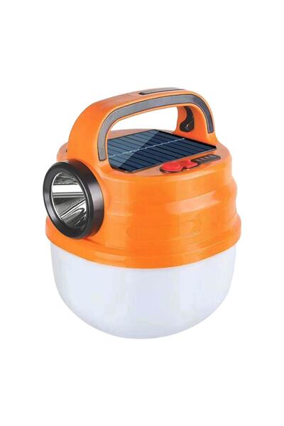 nelerbulurum GÜNEŞ ENERJİLİ VE ŞARJLI 6 FARKLI IŞIK MODLU ÇİFT IŞIKLI 50 WATT EL FENERİ AMPUL IŞILDAK KAMP LAMBASI