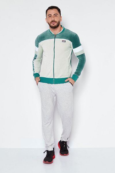 Fila Men Sportswear Fit Mock Neck Long Sleeve Training Jacket, Green