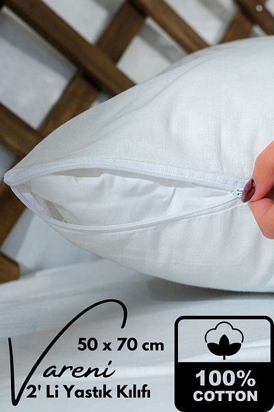 vosvera 2 Pieces Zippered 100% Cotton Pillow Case 50X70 cm