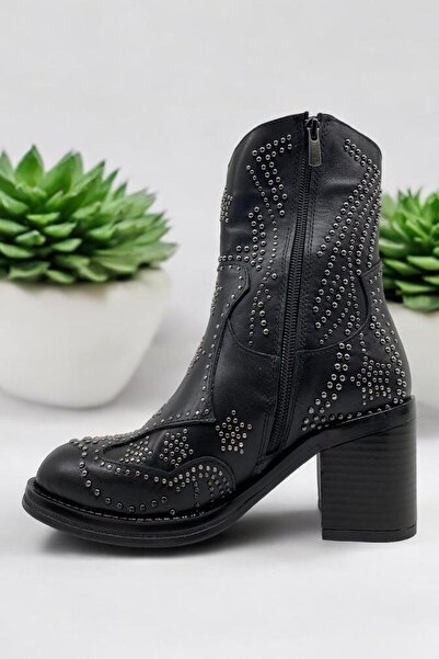 ALBİNİ Albini 25104752K Siyah Hakiki Deri Kadın Casual Günlük Bot