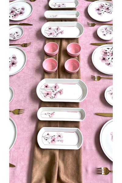 Erbaşlar Açelya Lüx Rölyefli 22 Parça 6 Kişilik Kahvaltı Takımı Seti