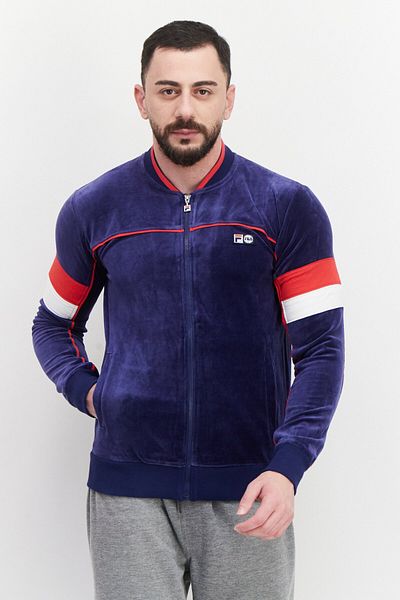 Fila Men Sportswear Fit Mock Neck Long Sleeve Training Jackets, Blue