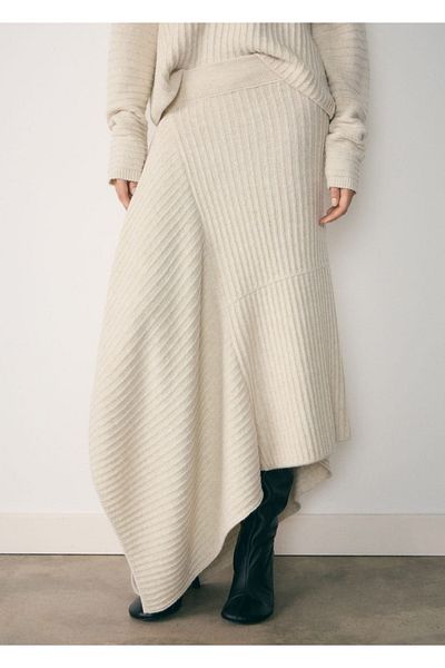 MANGO Woman Asymmetrical Knitwear Skirt