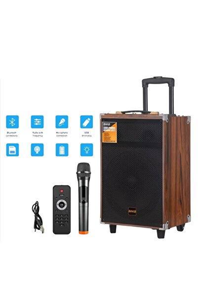 JUNGLEE BÜYÜK BOY TEKERLEKLİ KABLOSUZ MİKROFONLU TAŞINABİLİR HOPARLÖR BLUETOO...