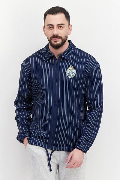 Fila Men Sportswear Fit Long Sleeve Brand Logo Track Jackets, Blue Combo