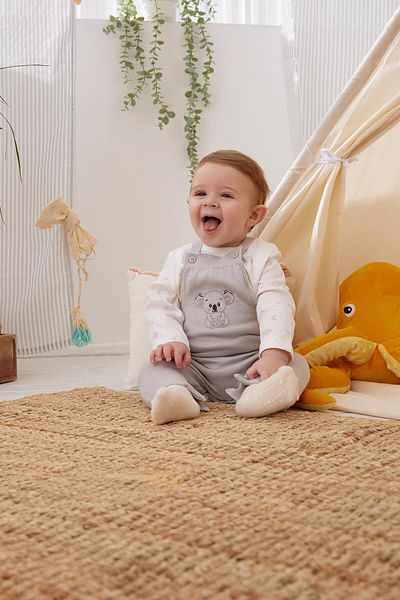 Miny Center Baby Boy Salopet Set Gray