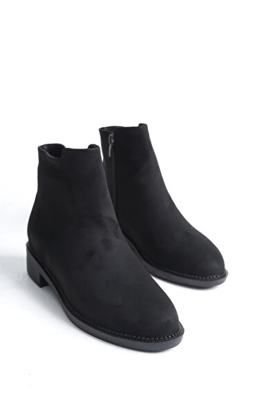 marinarosse Kadın Perry Siyah Süet Klasik Düz Kısa Bilek Bot