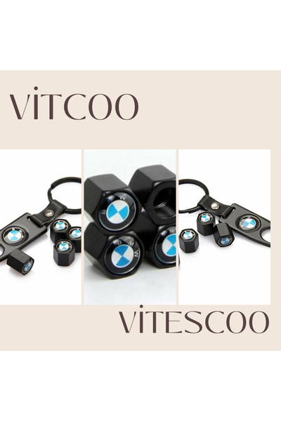vitcoo BMW LOGOLU ANAHTARLIK VE SİBOP KAPAĞI SETİ