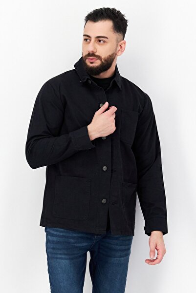 French Connection جاكيت جينز رجالي سادة، أزرق داكن