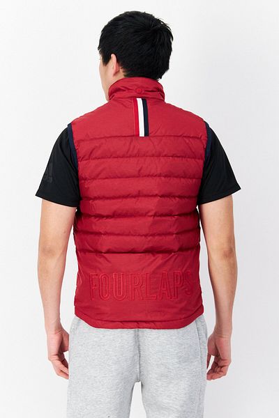 Fourlaps Men High Neck Quilted Puffer Vest, Red Combo