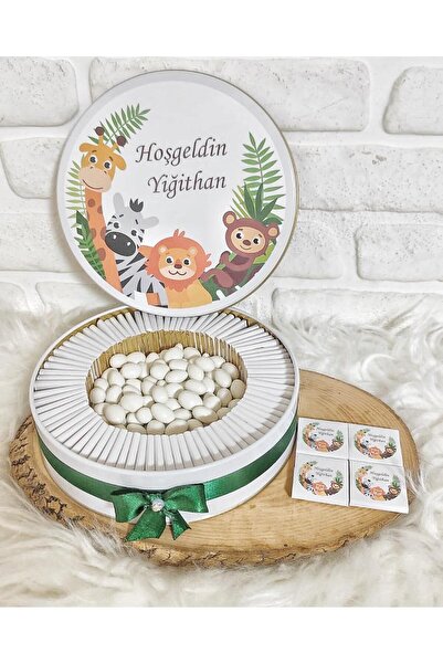 Genel Markalar 100 Adet 200 gr Draje Safari Temalı İsme Özel Hoşgeldin Erkek ...
