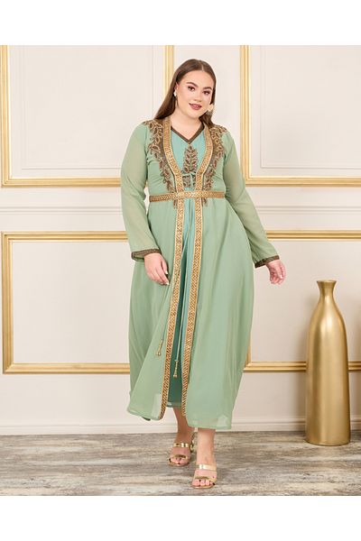 Maxim Creation By Styli Plus Handwork Embellished Belted Kaftan