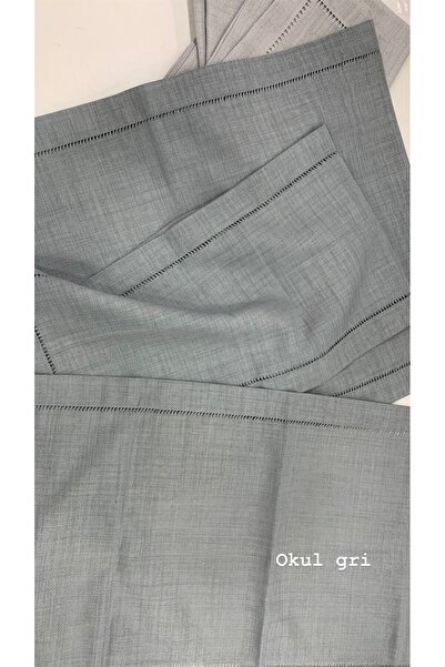 DUYGU KUMAŞ Ajur Detaylı Linen Kumaş Salon Set