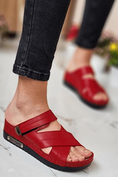 Neon Shoes Budi Women's Stylish Comfortable Daily Slippers Anatomical Orthopedic Sole Artificial Leather Mother Out Home Slippers