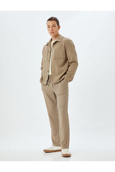 Koton Shirt Collar Pocket Detailed Seasonal Jacket