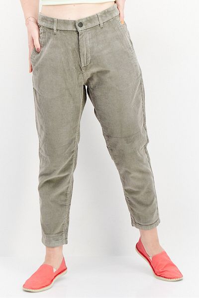 Esprit Women Regular Fit  Riped  Chino Pant,  Olive