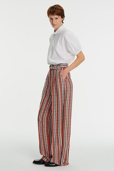 Exquise Wide Leg Patterned Trousers