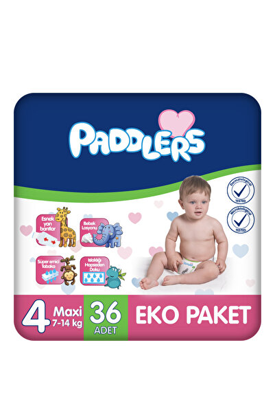 Paddlers Bebek Bezi 4 Numara Maxi 36 Adet (7-14 Kg) Eko Paket