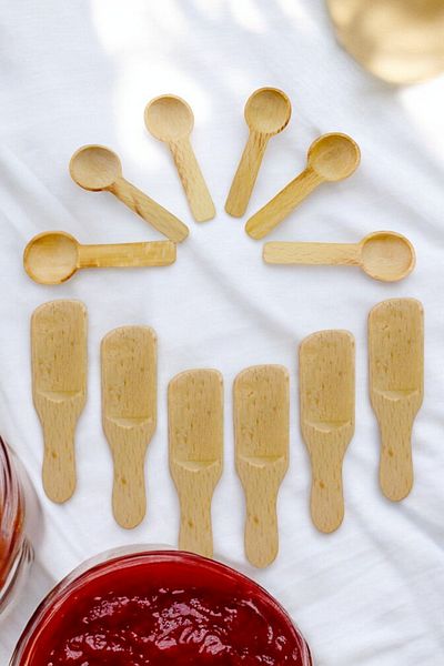 küche haus Decorative Bamboo Scale Spice Spoon - Jam Spoon, Wooden Handmade