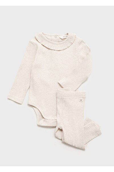MANGO Baby Volanlı pamuklu body